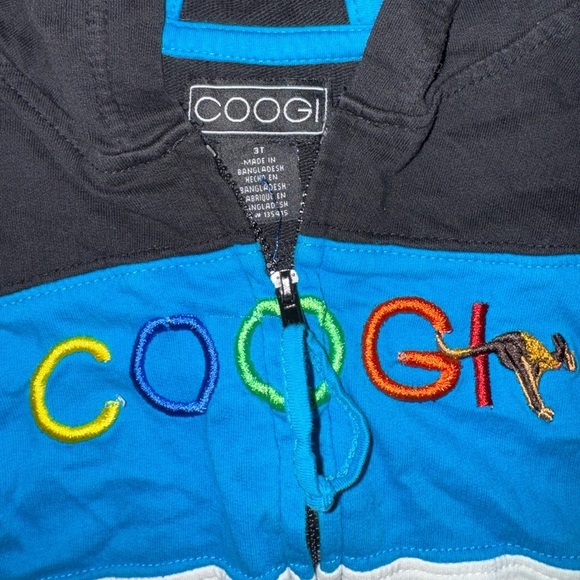 Coogi open sleeve hooded sweater black/blue boys size 3T - Picture 3 of 5